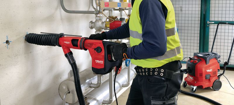 TE DRS-Y sistem za uklanjanje prašine Sistem za uklanjanje prašine za bušenje i štemovanje betona pomoću Hilti elektro-pneumatskih čekića SDS Max (TE-Y) Primene 1